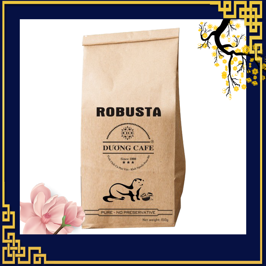 Cà phê nguyên chất Robusta ESPRESSO - Rang mộc - Thơm ngon, đậm đà, chuẩn vị - Gói 250gr- Dương cafe