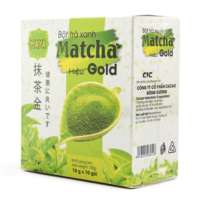 Hộp bột trà xanh Nhật Bản Matcha Gold (10g x 10 gói) + quà tặng kèm