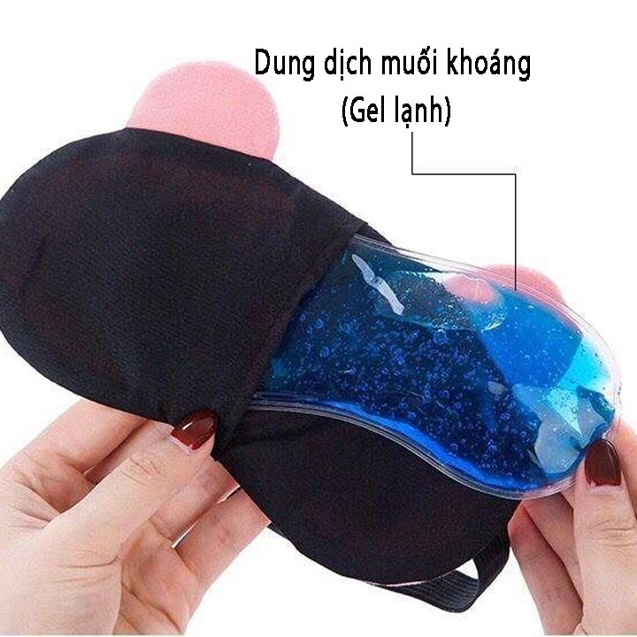 Miếng bịt mắt ngủ 3D có túi gel làm mát mắt kiểu 9 MBM09 (chó mặt xệ)