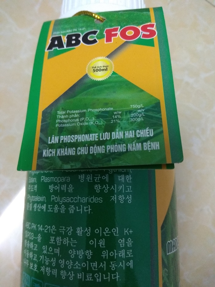 Phân bón ABC FOS - Korea - chai 500 ml
