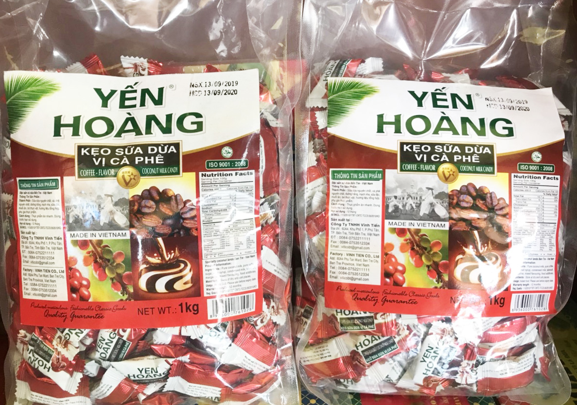Kẹo Sữa Dừa Vị Café - Hiệu Yến Hoàng (Gói 1kg)