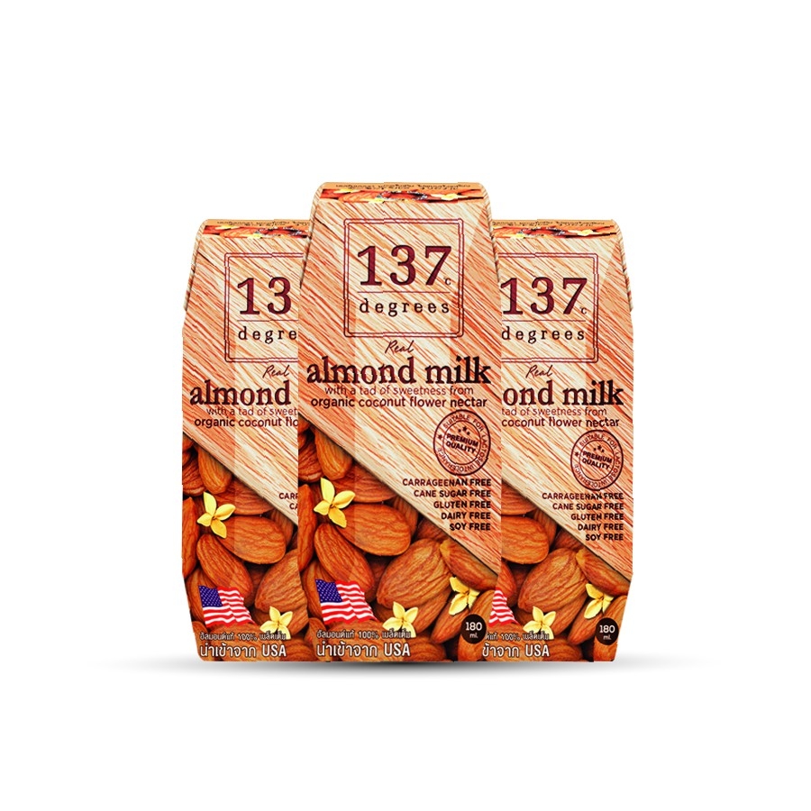 Sữa Hạt HẠNH NHÂN Vị Truyền Thống - Lốc 3 hộp 180ml