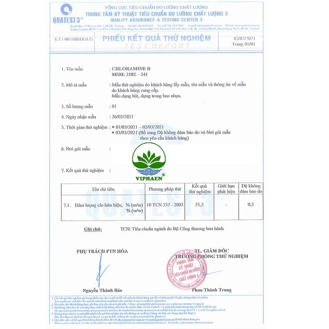 [Chứng nhận Bộ y tế] Cloramin B 25%, Bột khử khuẩn Chloramine Clorabee HCCB Việt Nam (Thùng 25 kg)