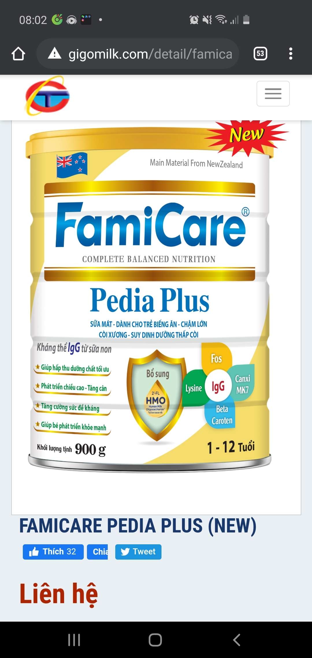 FamiCare Pedia Plus 900g 1t đến 12t