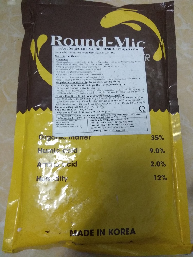 Phân bón hữu cơ sinh học ROUND MIC - gói 1 kg