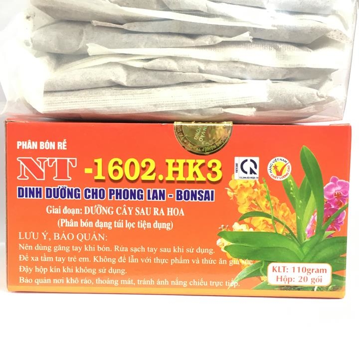Phân bón rễ dạng túi lọc tiện dụng NT-1602.HK3 chuyên dùng cho phong lan, cây cảnh dưỡng cây sau khi ra hoa