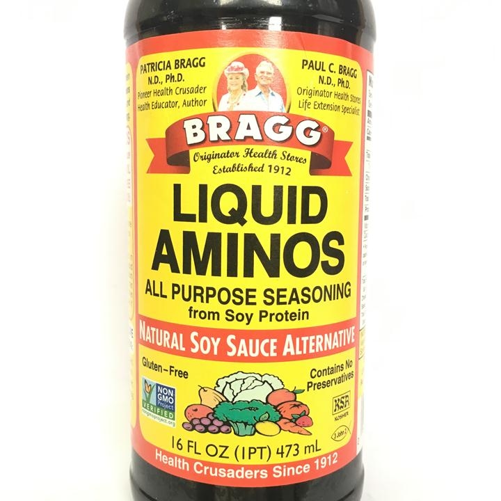 Chế phẩm giải độc cây trồng, nước tương xì dầu không biến đổi gien  BRAGG LIQUID AMINOS 473ML.