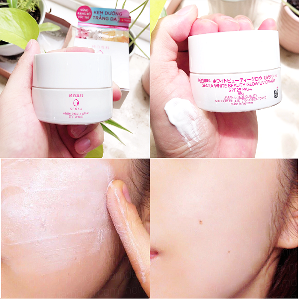 Kem dưỡng trắng da chống nắng ban ngày Senka White Beauty Glow UV Cream SPF  25 PA ++ 50g - Nhu Quynh