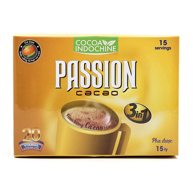 Bột cacao sữa hoà tan Passion 3in1 - (2 Hộp x 15gói x 16g)