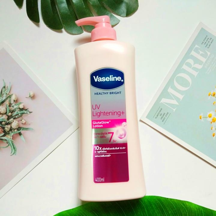 (Date 15/8/22 xả lỗ) Sữa dưỡng thể trắng da Vaseline 10X Healthy Bright UV Lightening Thái Lan 400ml