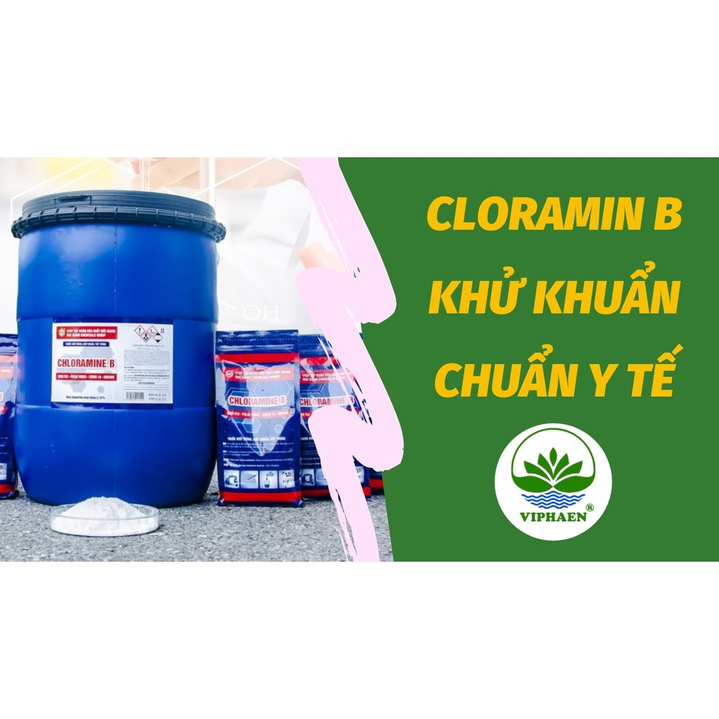 [Chứng nhận Bộ y tế] Cloramin B 25%, Bột khử khuẩn Chloramine B DGC Việt Nam, khử khuẩn đồ dùng, tiệt trùng nước (1Kg)