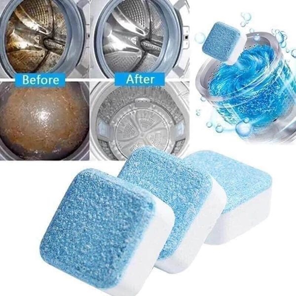 (HỘP 12 VIÊN) Viên Tẩy Vệ Sinh Lồng Máy Giặt, Sủi sạch vi khuẩn, Tẩy Sạch Cặn Bẩn Lồng Giặt