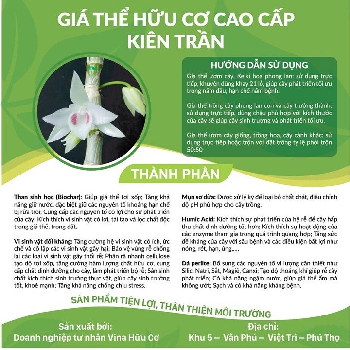 Combo 3 sản phẩm phân bón hữu cơ vi sinh chăm sóc hoa phong lan của Kiên Trần.