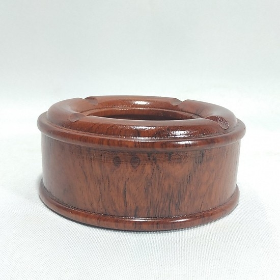 Gạt tàn gỗ hương nguyên khối tròn 11cm