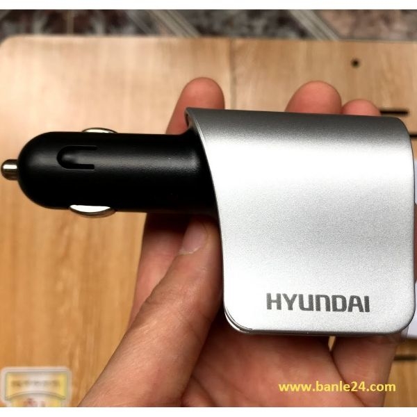 tẩu sạc HYUNDAI 1 tẩu tròn và 3 cổng USB có đèn led báo điện acquy