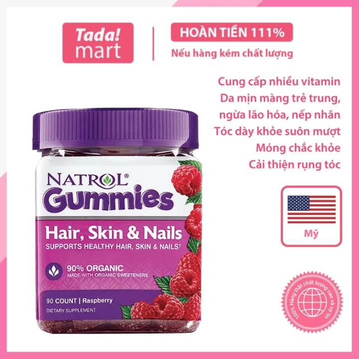 Kẹo Dẻo Đẹp Da, Móng, Tóc Hair Skin Nails Gummies Natrol 90 viên Mỹ -  P828578 | Sàn thương mại điện tử của khách hàng Viettelpost