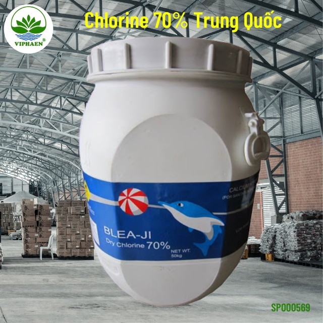 [Chính hãng] Clorine Blea Ji Trung Quốc 70%, Bột clorua vôi, Chlorine Cá heo khử trùng nước, đồ dùng (Thùng 50 kg)