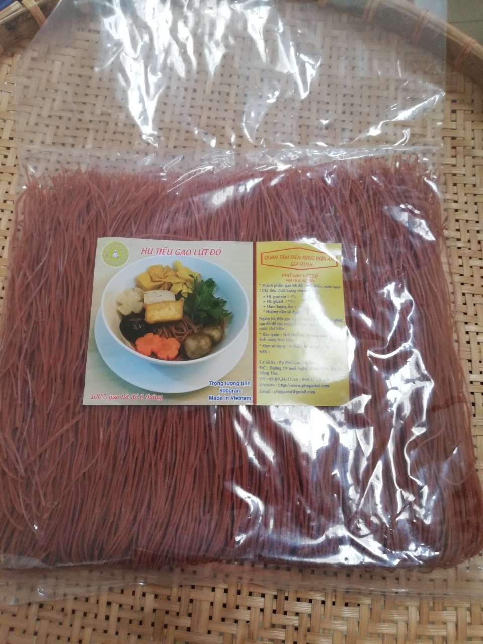 Hủ tiếu gạo lứt ( sợi nhỏ) 1kg