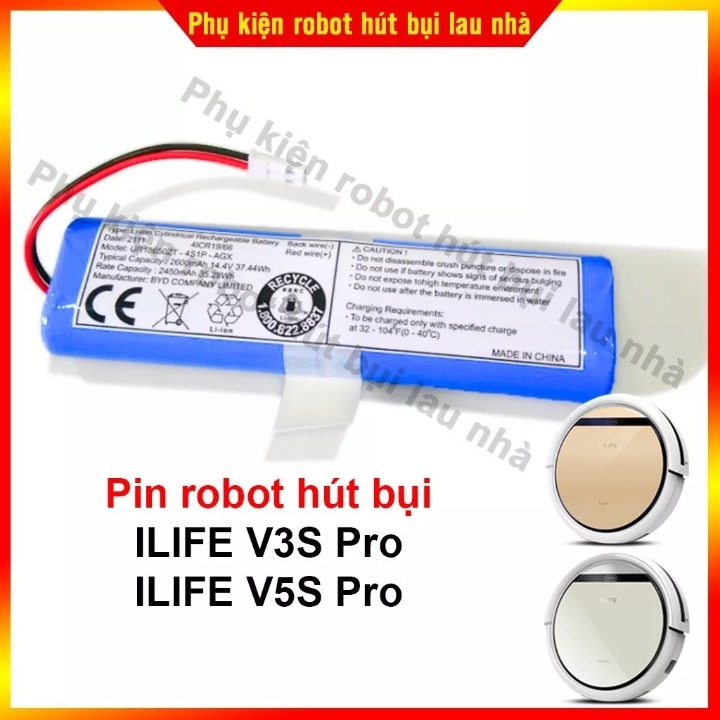 Pin robot hút bụi ILIFE V3S Pro, V5S Pro