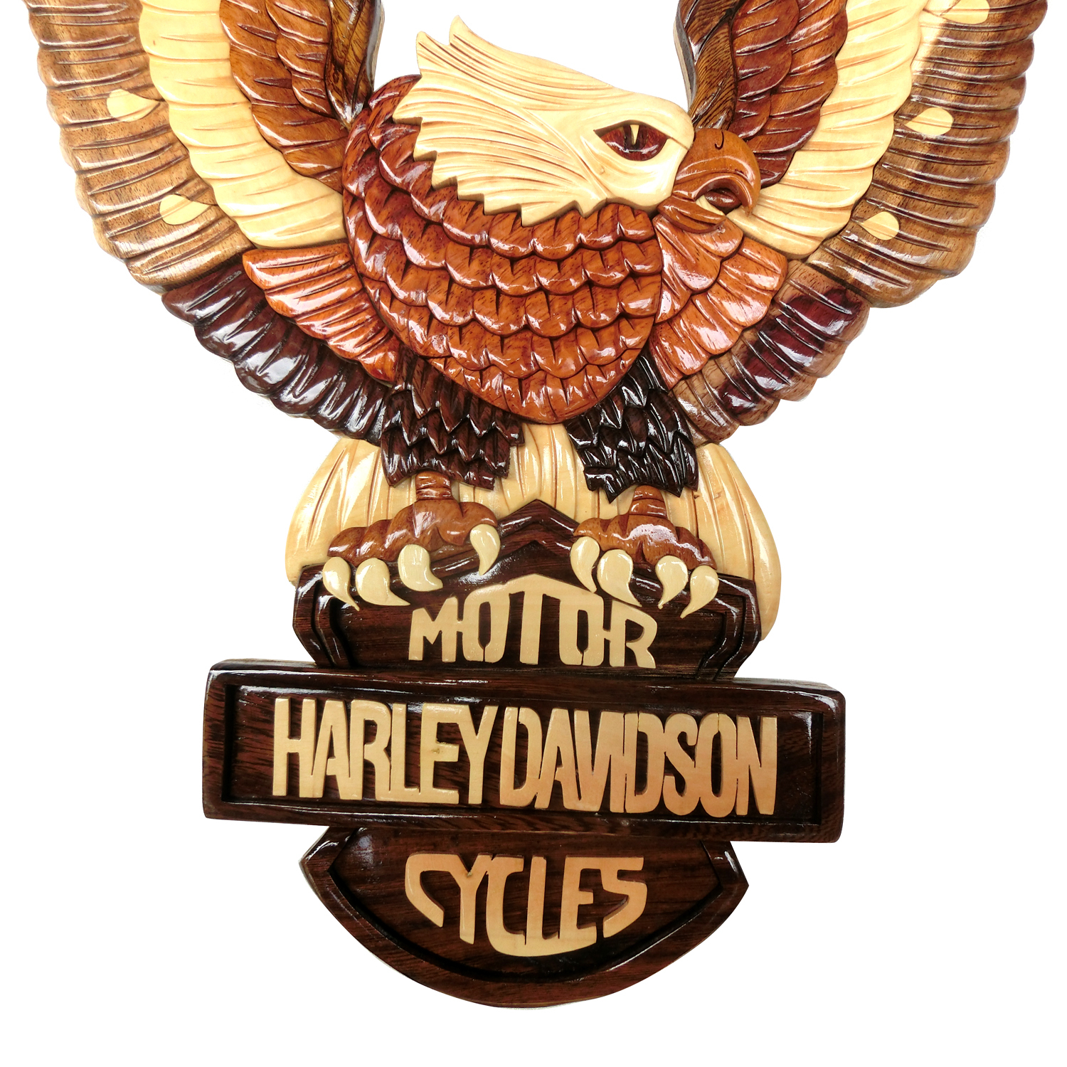 Tranh gỗ ghép treo tường- chim đại bàng Harley