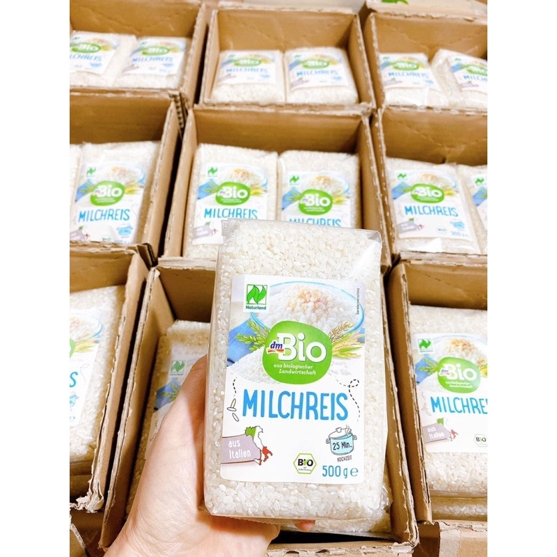 [Mẫu Mới] Gạo sữa hữu cơ dmBIO Đức-500g- Dành cho bé ăn dặm - đủ bill