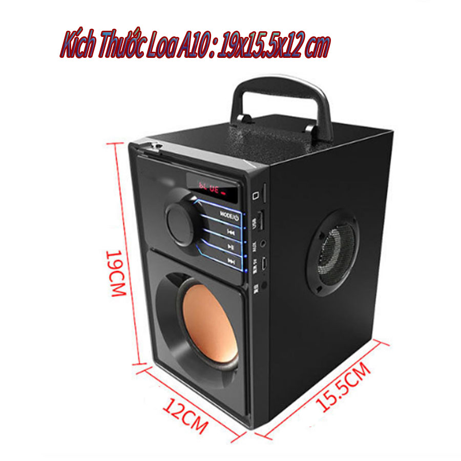 Loa Nghe Nhạc Xách Tay A10 Hỗ Trợ Bluetooth, USB, Thẻ Nhớ, Jack 3.5, Nghe Đài FM