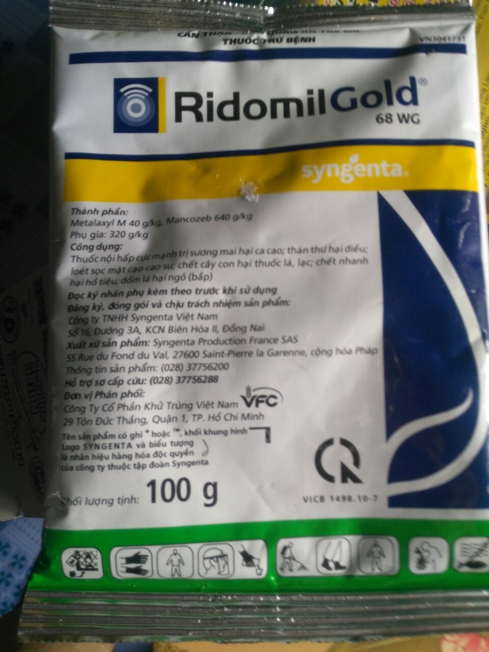 Thuốc Ridomil Gold 68WG gói 100g