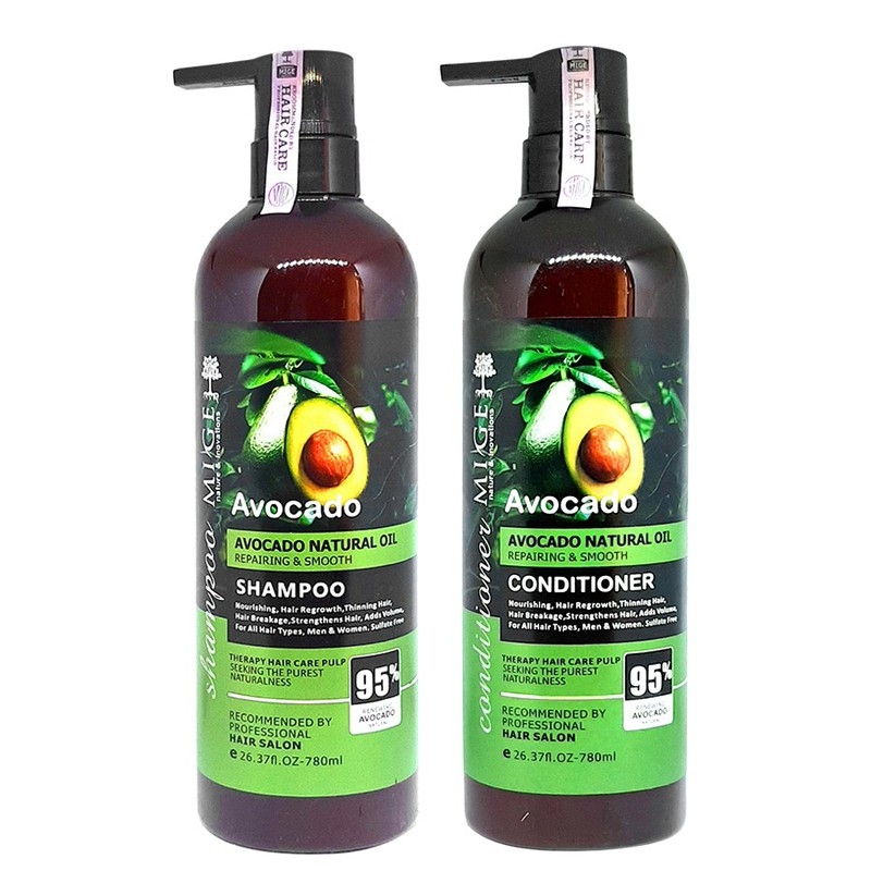Cặp dầu gội dầu xả Mige Avocado Repairing Smooth Hair 2x780ml