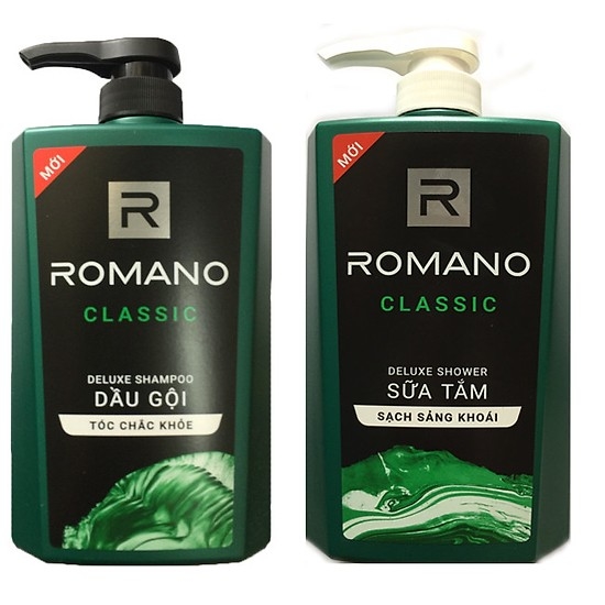 Combo Dầu gội Romano Classic 650ml + Sữa tắm Romano Classic 650ml
