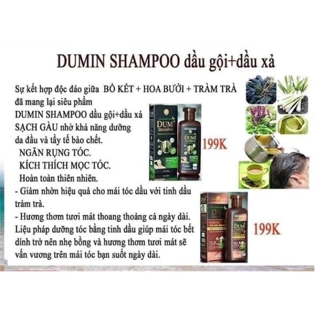Dầu gội thảo dược dumi shampoo NCT3
