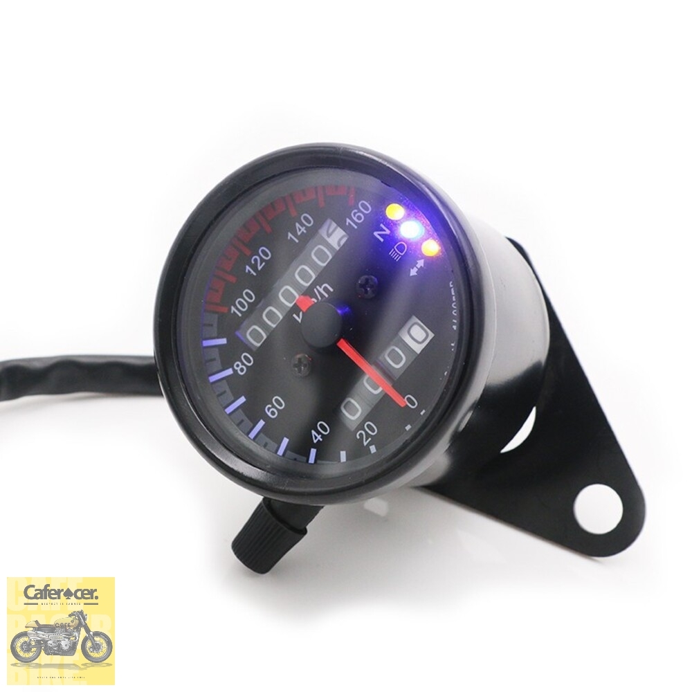Đồng hồ xe máy classic có 3 đèn báo chức năng | CAFERACER STORE