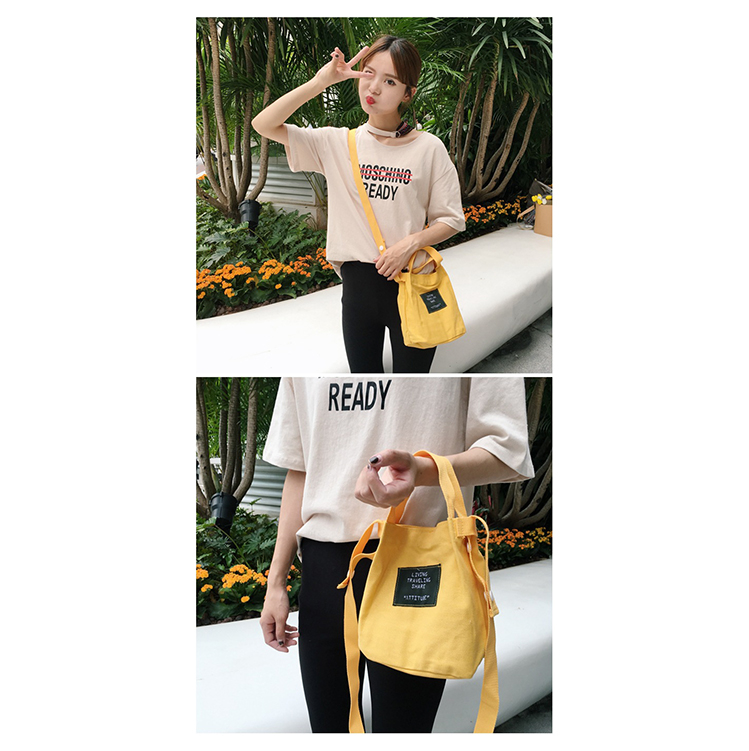Túi Tote Túi Vải Nữ Túi Đeo Chéo Nữ Hàn Quốc Bằng Vải Dù Nhiều Màu - Vàng