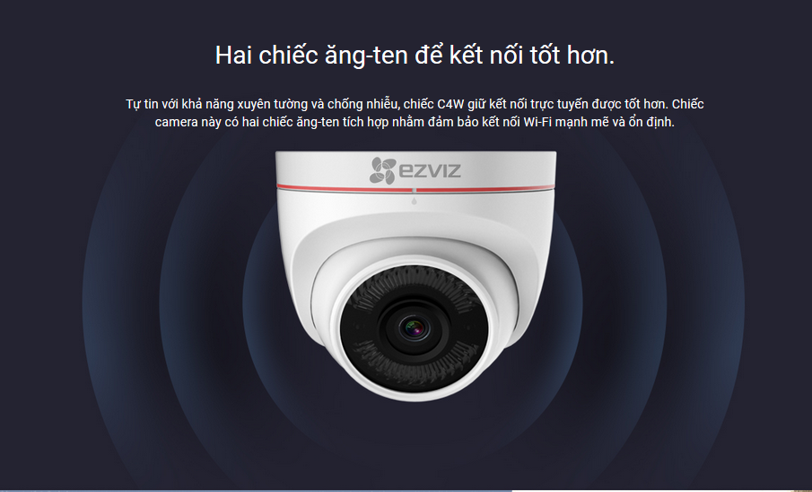 Camera Wi-Fi thông minh | Có đèn chớp và âm thanh phòng vệ | Ezviz C4W 1080p Full HD tại LeLong