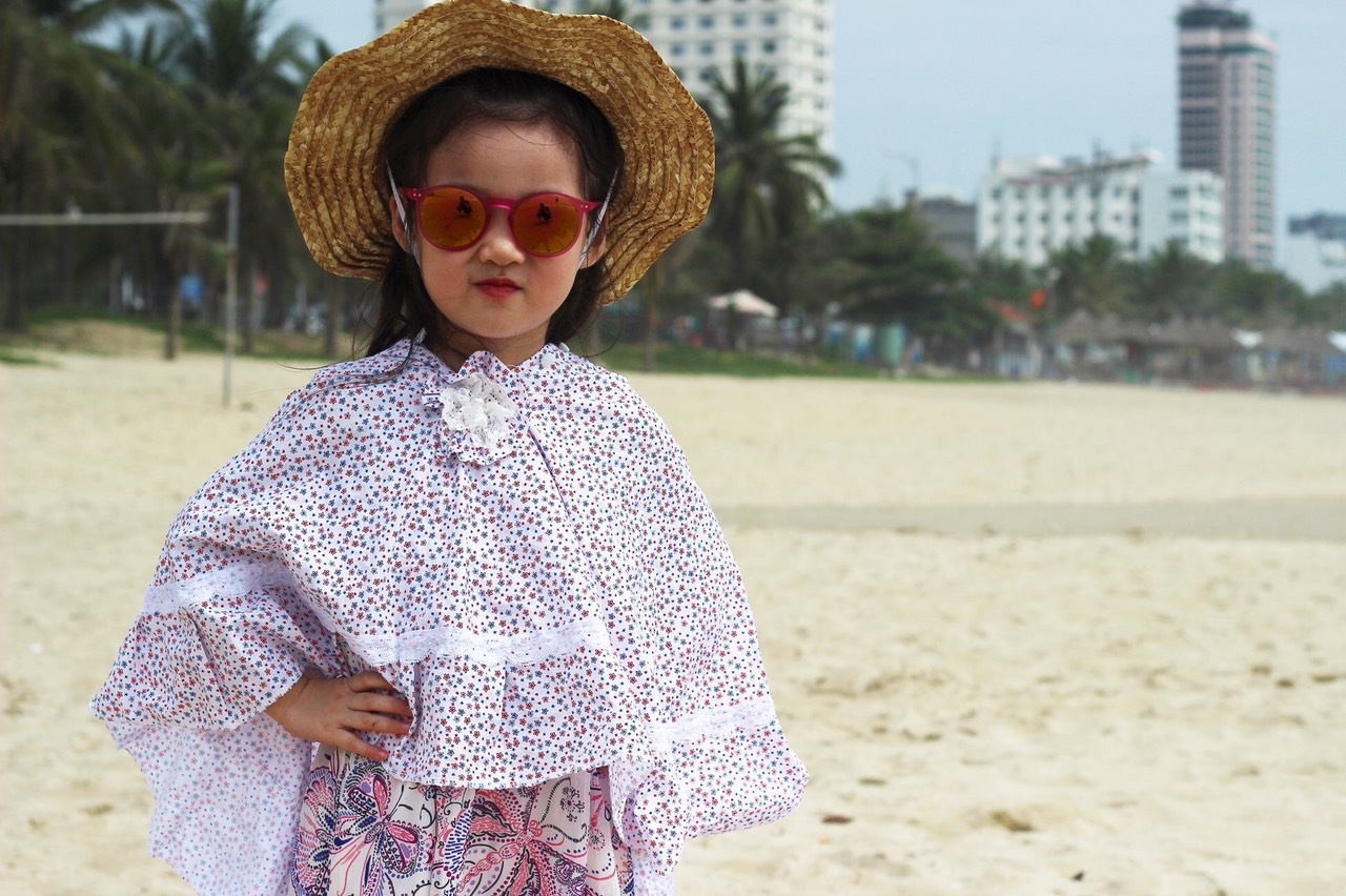 Áo chống nắng cho bé gái cánh dơi T&K hoa nhí 1-3 tuổi