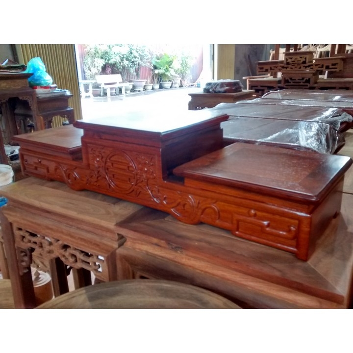 Bục thờ tam cấp gỗ hương – tam sơn gỗ hương – bục kê bát hương