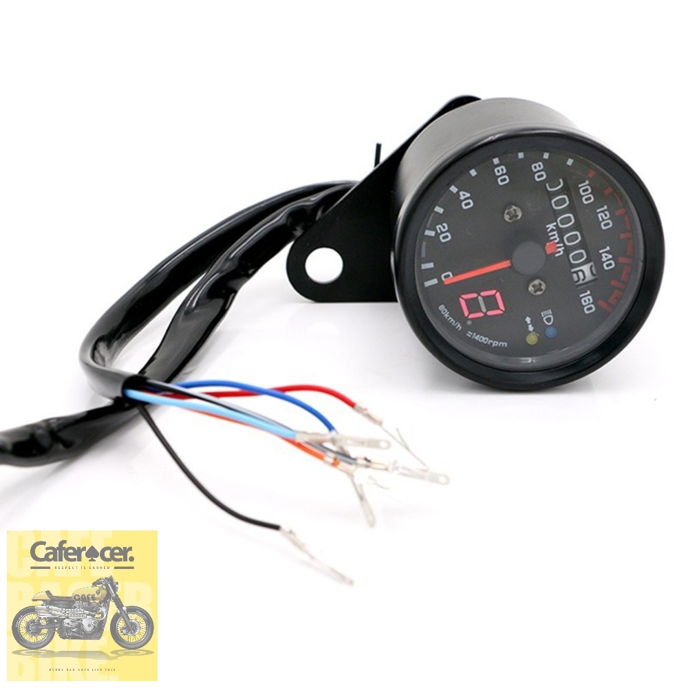 Đồng hồ xe máy classic có 2 đèn báo chức năng | CAFERACER STORE