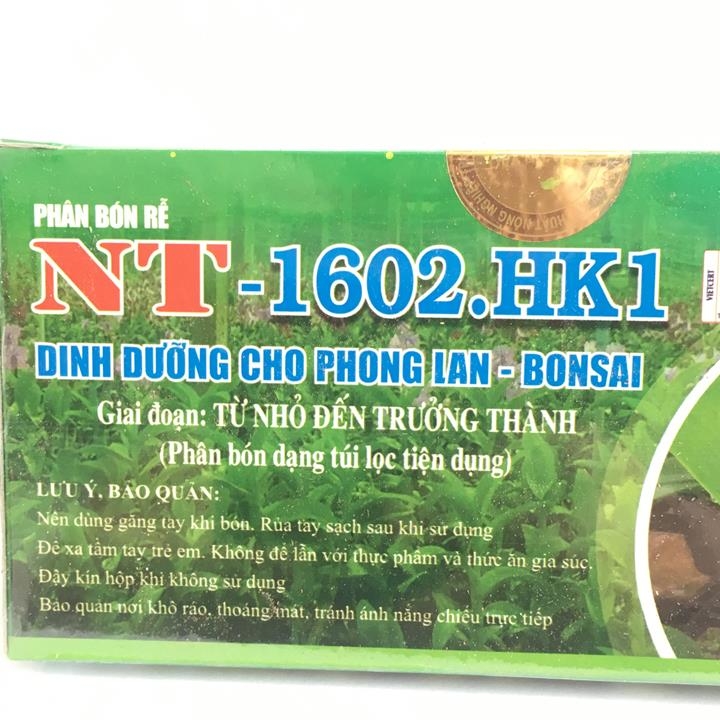 Phân bón chậm tan dạng túi lọc hộp 20 túi NT-1602 HK1 cung cấp dinh dưỡng cho phong lan, hoa cảnh từ  cây con đến giai đoạn trưởng thành
