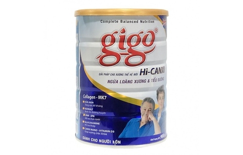 Sữa bột GIGO HI-CANXI 900 gr : sữa bột dinh dưỡng ngừa loãng xương & tiểu đường cho người trưởng thành