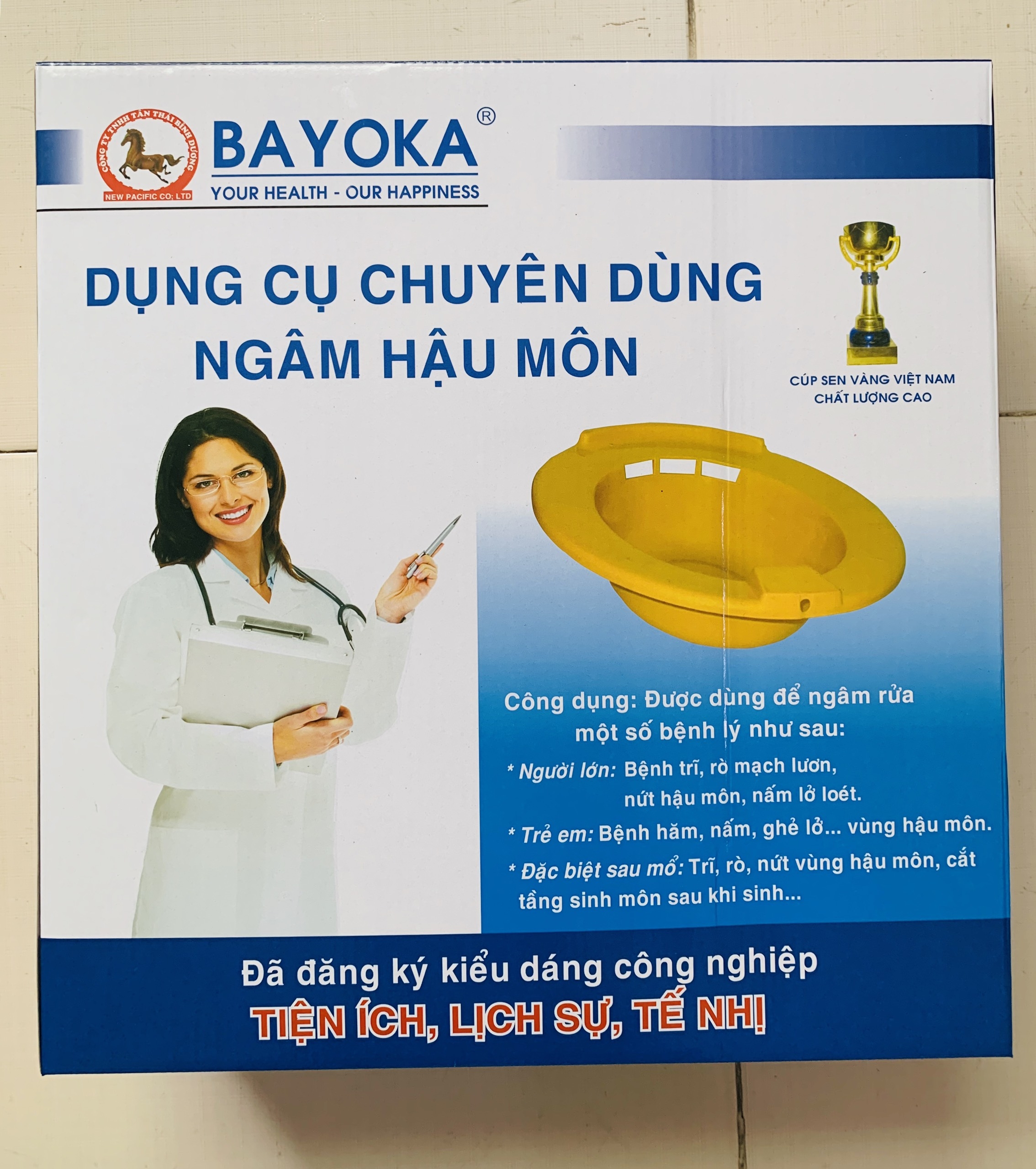 Bồn ngâm rửa hậu môn, trĩ, rửa vết mổ..Bayoka (Bộ y tế khuyên dùng)