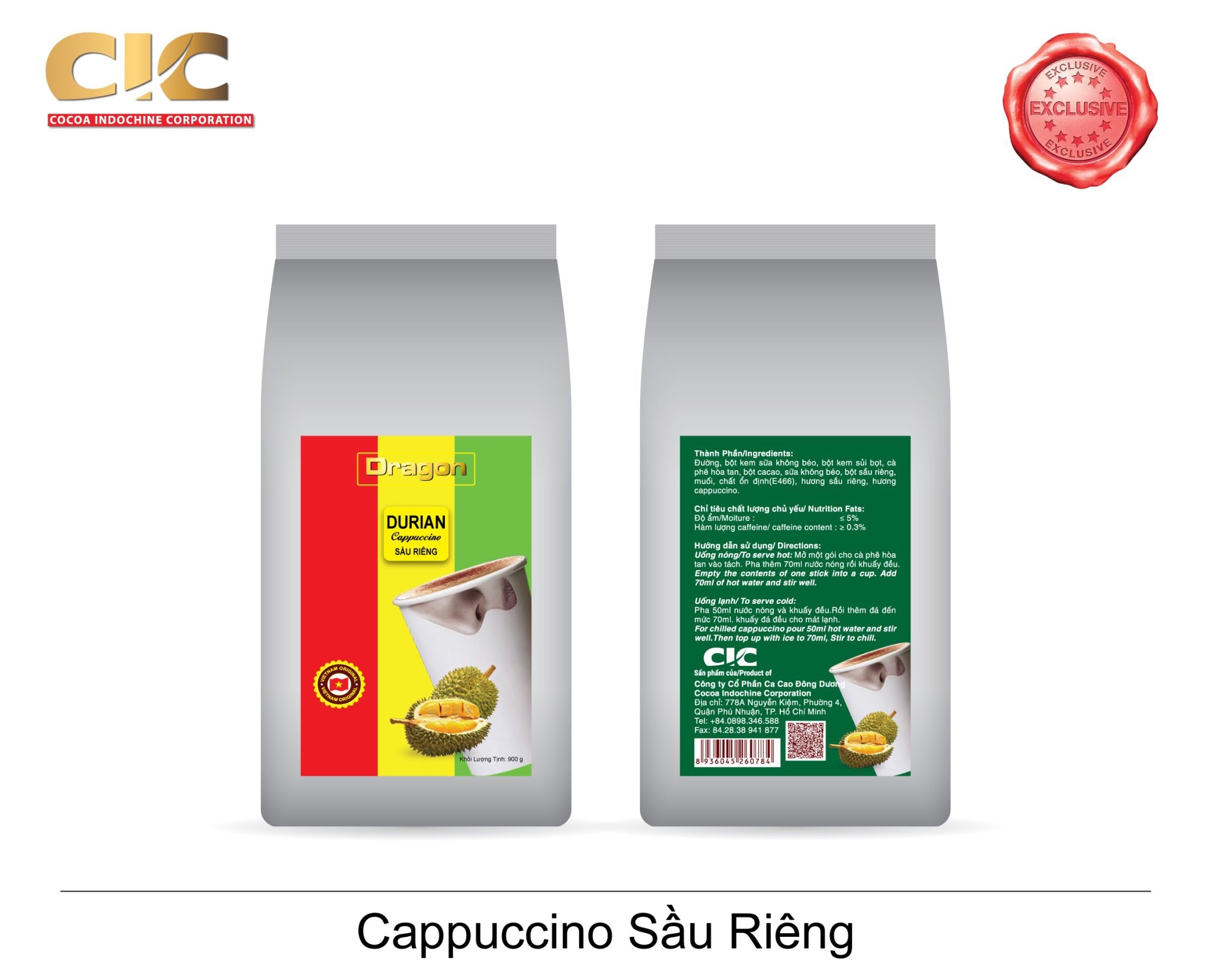 Cappuccino Sầu Riêng- Durian 900gr
