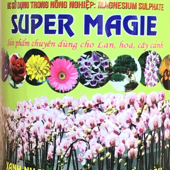 Phân bón Super Magie - Magnesium sunphat hũ 100g, giúp cây xanh nhanh, hoa tươi, bền màu, sản phẩm chuyên dùng cho hoa lan, cây cảnh.