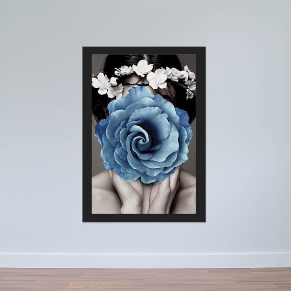 Tranh trang trí hiện đại “Em và hồng xanh” | Tranh treo tường nghệ thuật W3614
