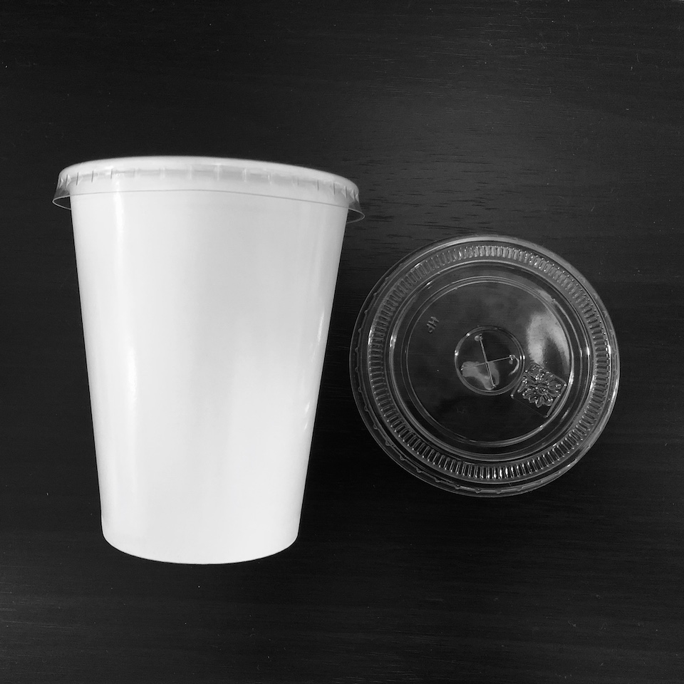 LY GIẤY TRẮNG 12OZ - 360ml - Paper cup (50 cái , kèm nắp bằng)