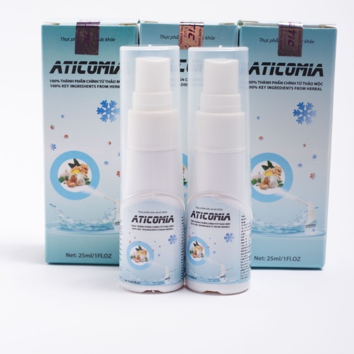 Chai Xịt ATICOMIA - Hỗ trợ Tăng cường sức đề kháng, hỗ trợ phòng và điều trị Virus, giải độc, sát khuẩn, cải thiện các triệu chứng về đường hô hấp