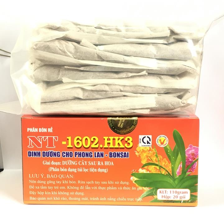 Phân bón rễ dạng túi lọc tiện dụng NT-1602.HK3 chuyên dùng cho phong lan, cây cảnh dưỡng cây sau khi ra hoa