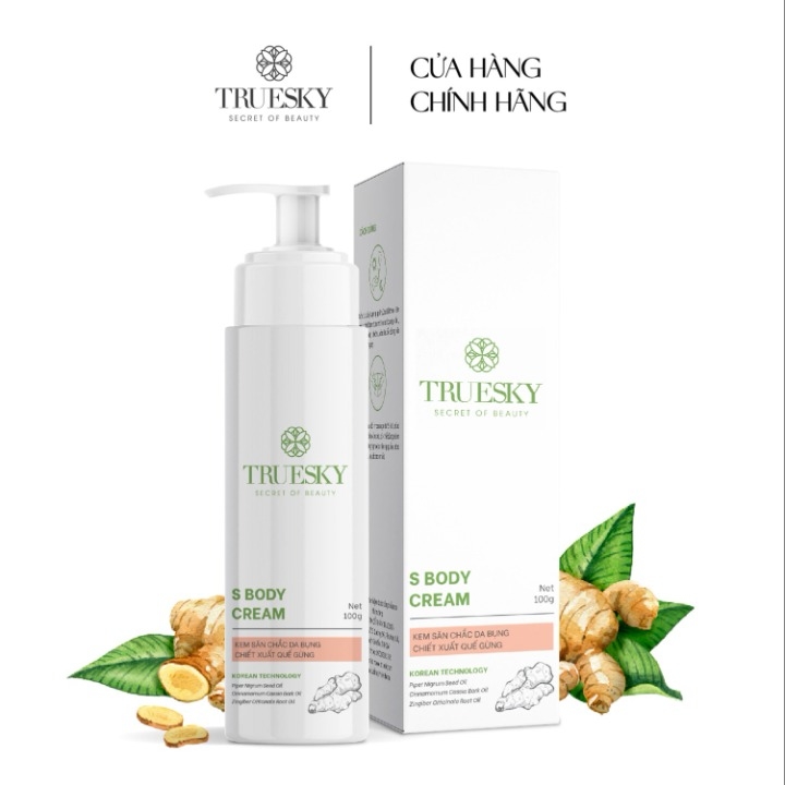 Kem tan mỡ bụng chiết xuất quế gừng an toàn và hiệu quả Truesky S Body Cream 100g