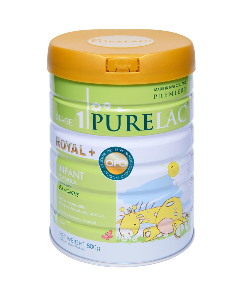 Sữa công thức PureLac Royal+ (Stage 1) hộp 800gr nhập khẩu nguyên hộp từ NewZealand cho bé từ 0 đến 6 tháng