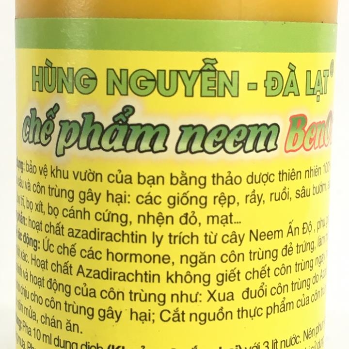 Chế phẩm trừ sâu thảo mộc Dầu Neem Hùng Nguyễn BEN02 chai 80ml