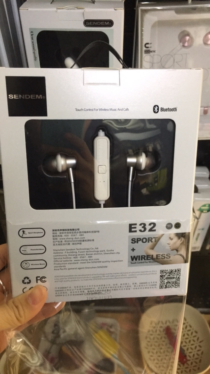 Tai Nghe thể thao kim loại Bluetooth SENDEM E32 - nút cảm ứng - chống nước - cách âm tốt