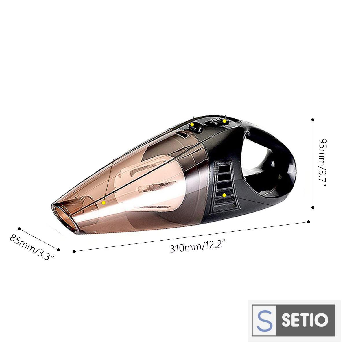 Máy hút bụi cầm tay không dây cao cấp SETIO-136HB Hút bụi nội thất ô tô và thảm nệm gia đình